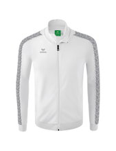 Erima Team Tracktop Essential Sports Jacket - comfortable, ribbed cuffs, side pockets - white/grey Men